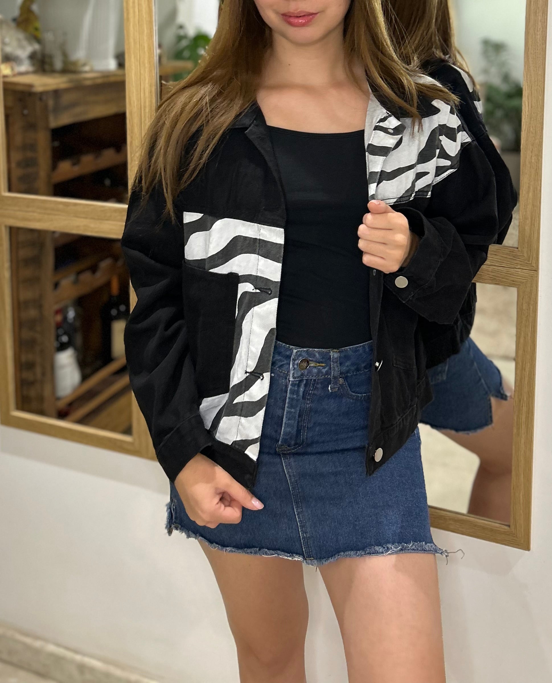 Chaqueta Animal Print - Oversize