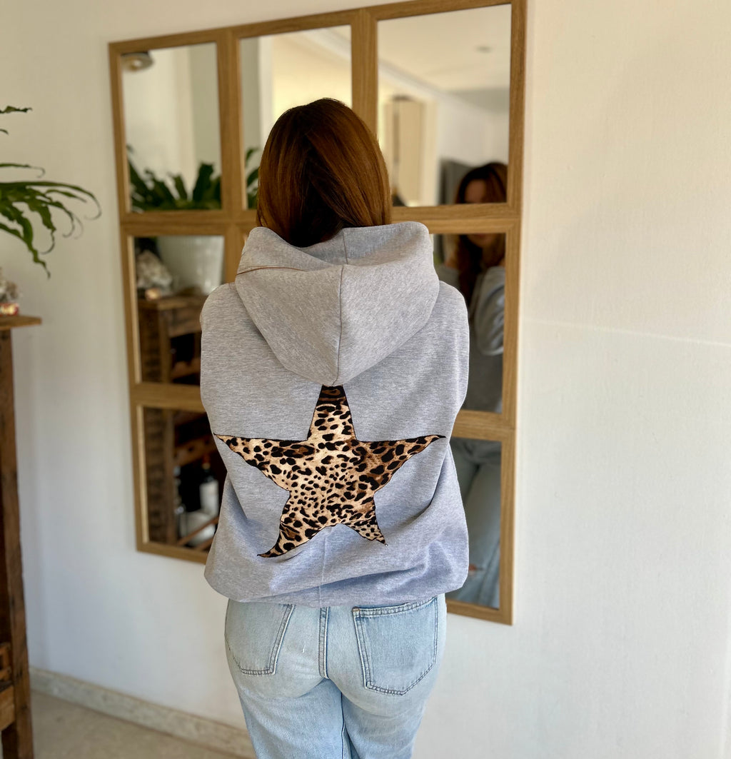 Poleron Oversize Estrella - Color Gris