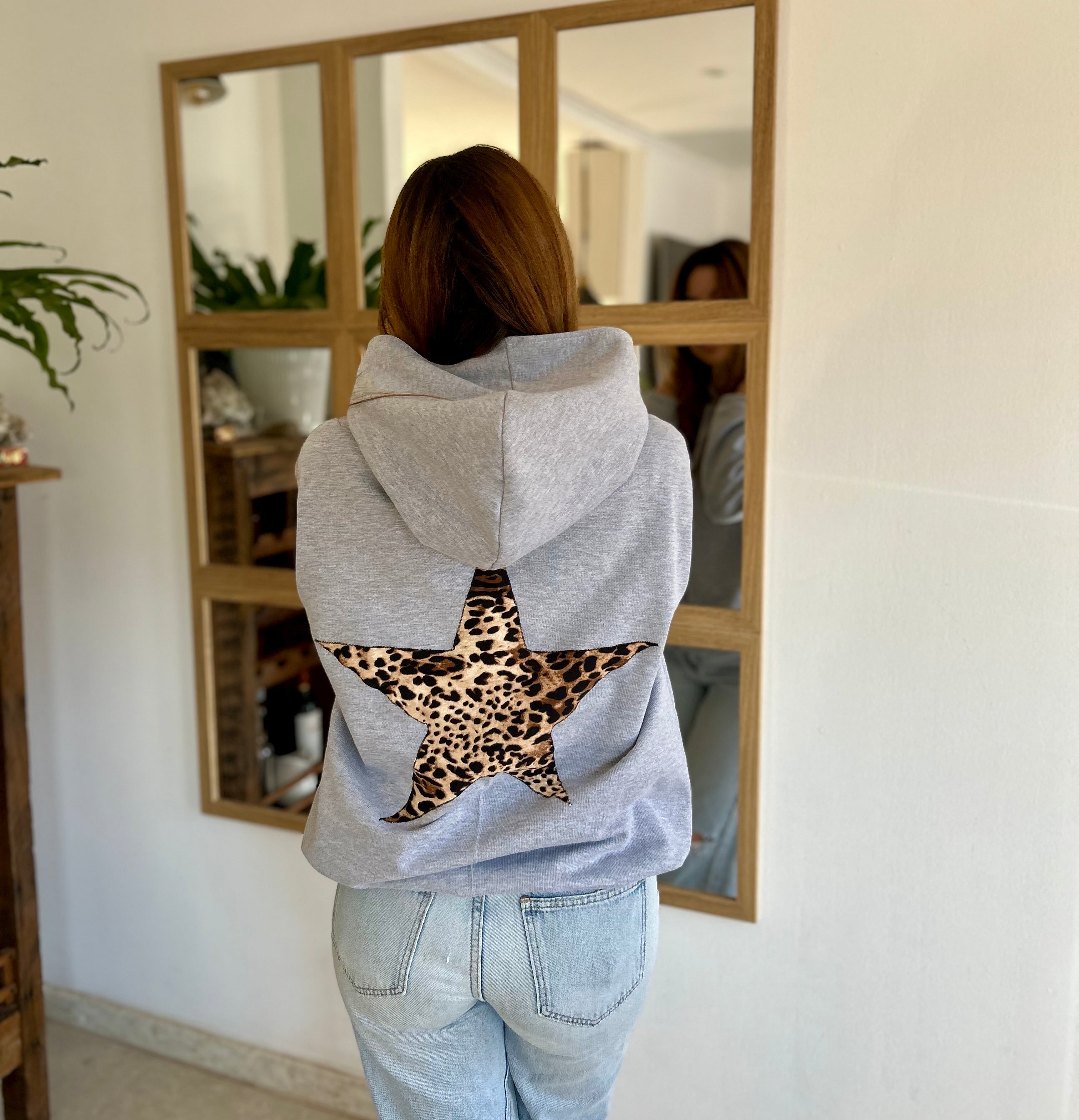 Poleron Oversize Estrella - Color Gris