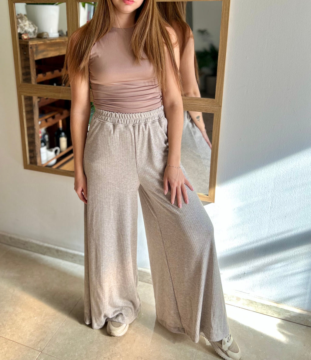 Pantalón Palazzo Emma - Color Beige Claro