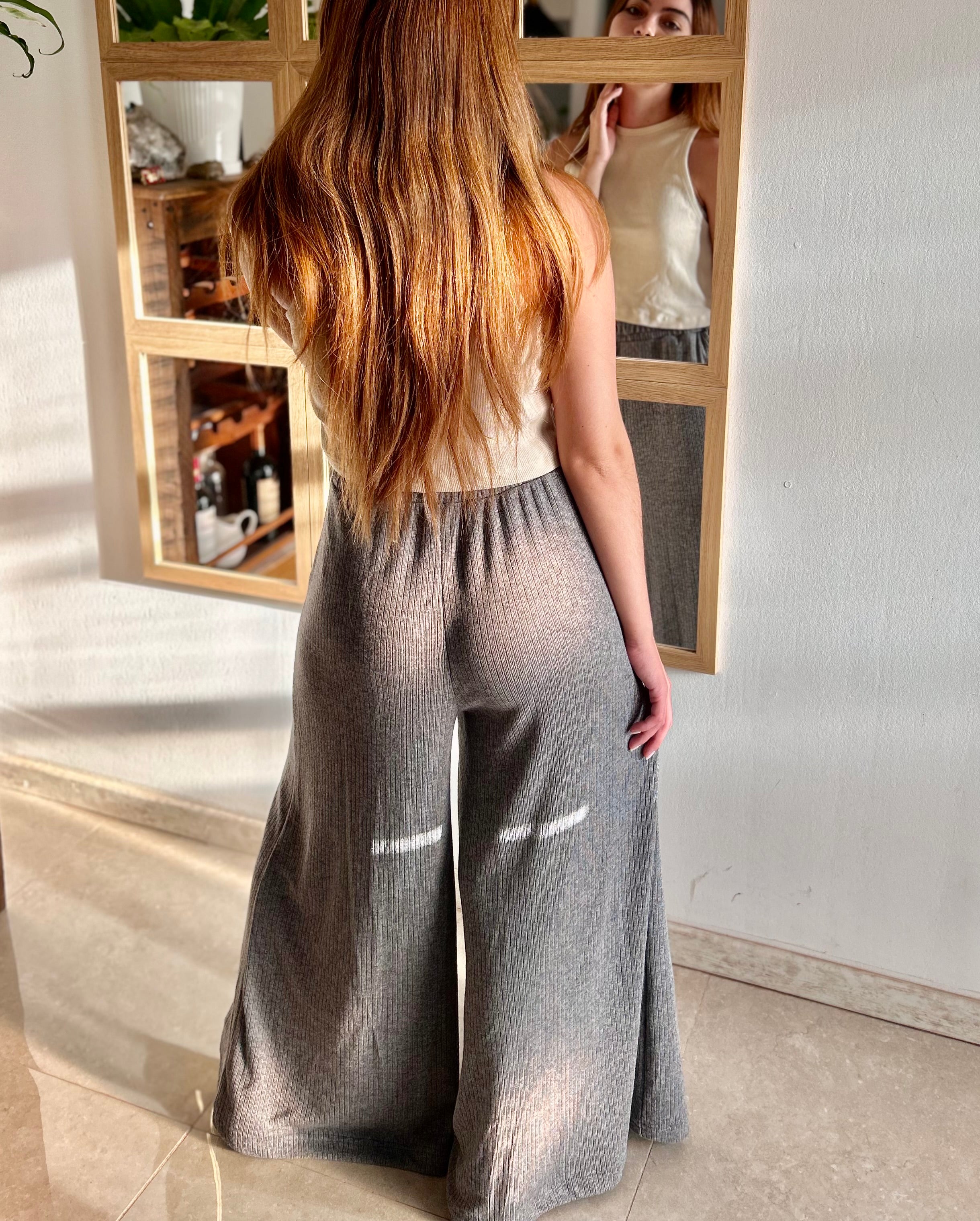 Pantalón Palazzo Emma - Color Gris Marengo