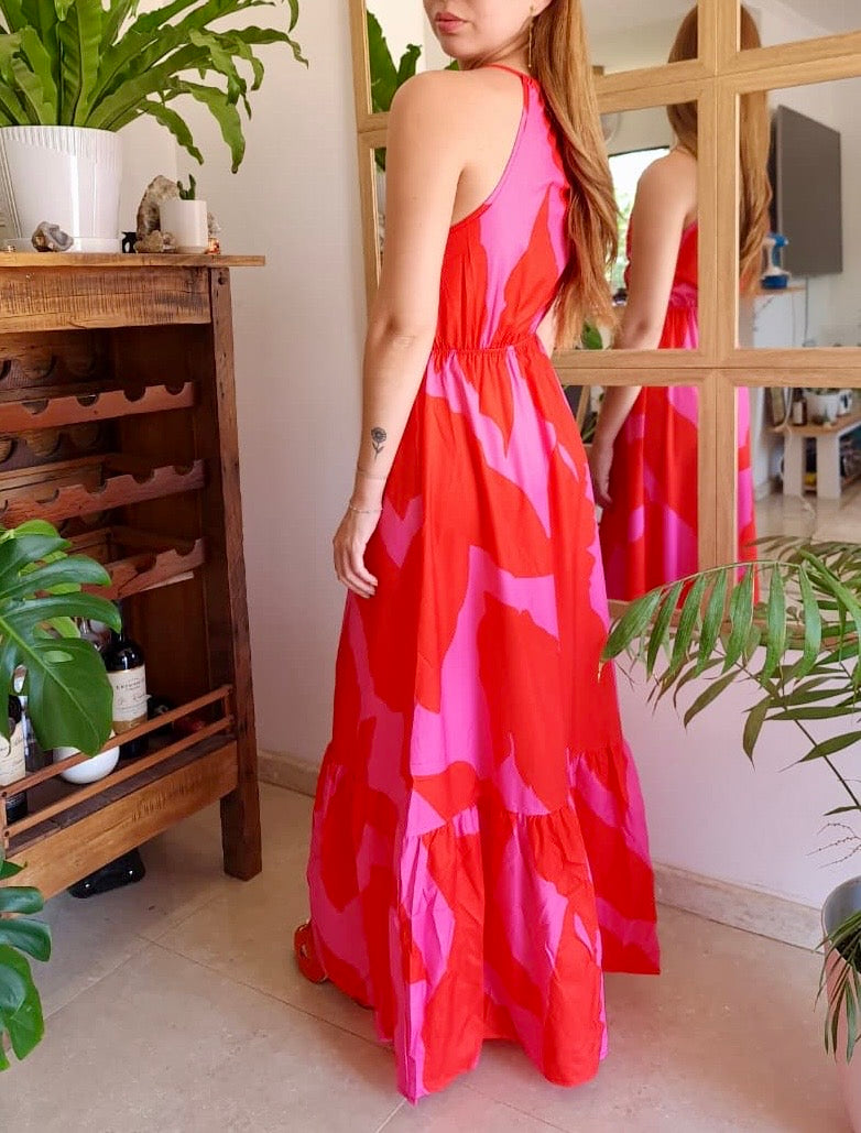 Vestido Augusta - Tonos Frambuesa