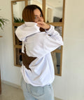 Poleron Oversize Estrella - Color Blanco