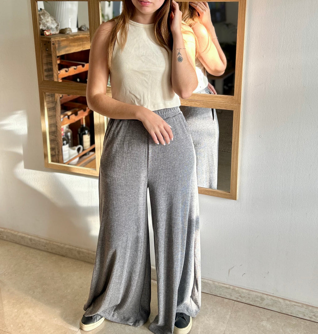 Pantalón Palazzo Emma - Color Gris Marengo