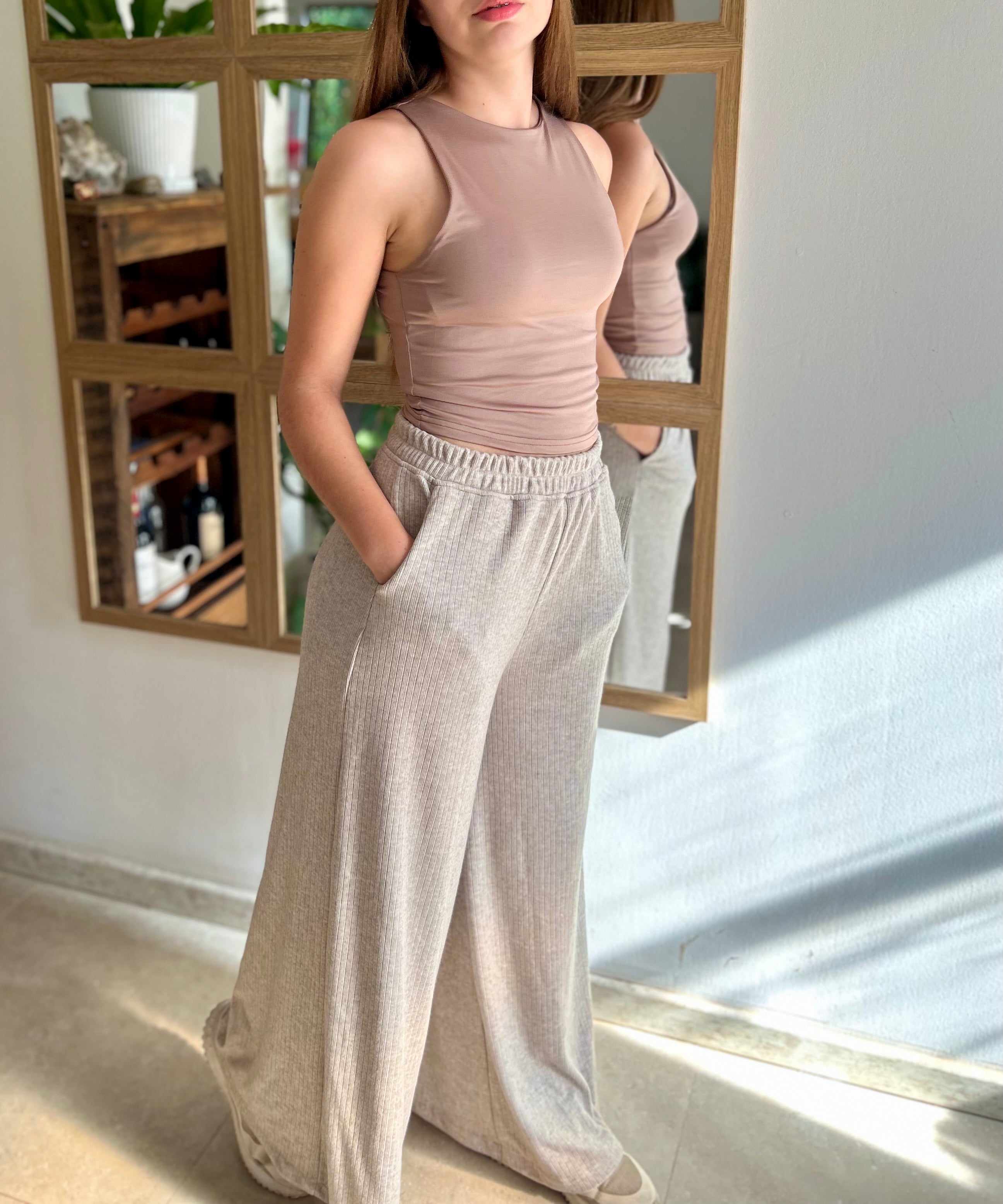Pantalón Palazzo Emma - Color Beige Claro