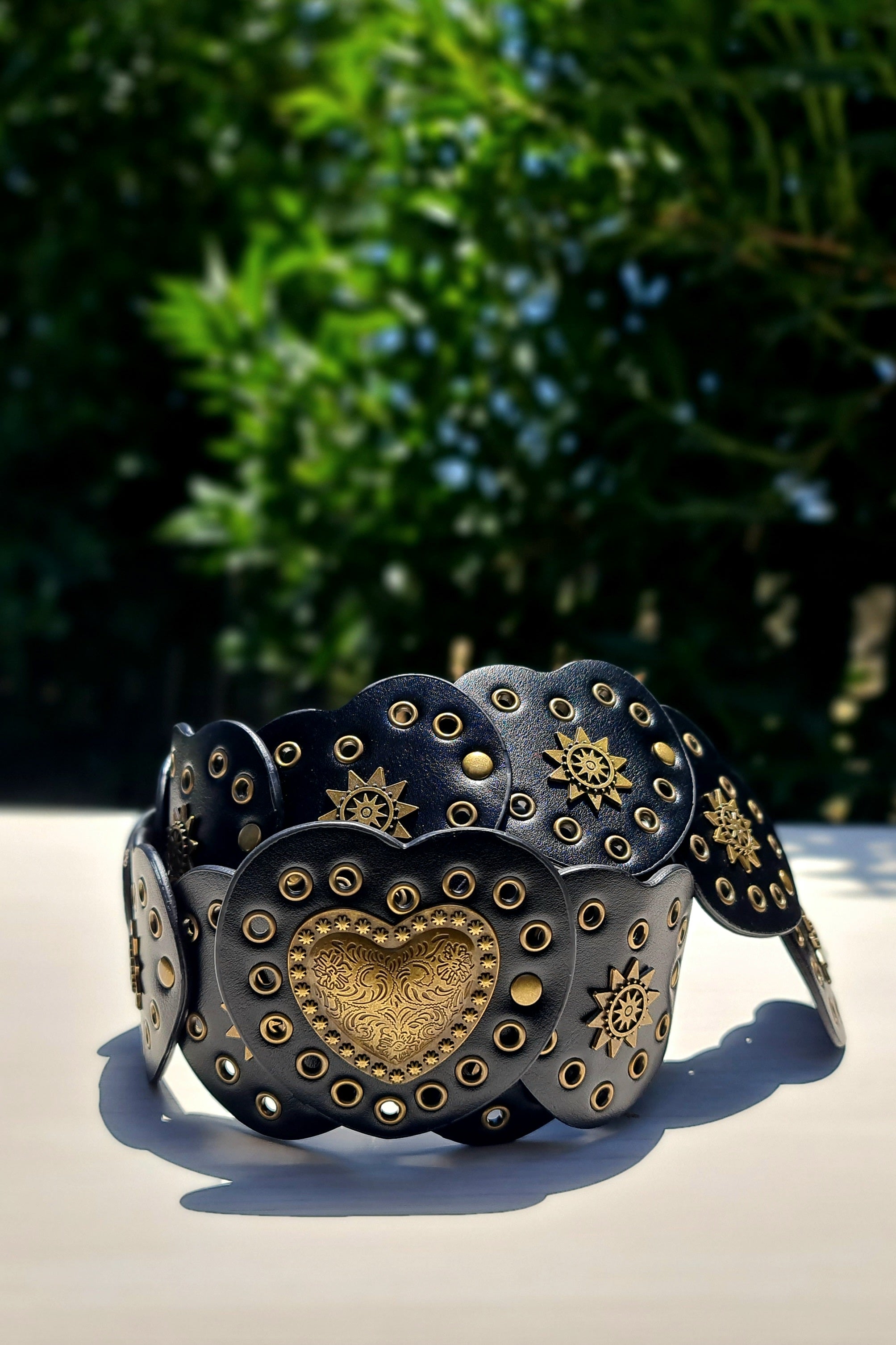 Cinturón Diseño Corazón Negro