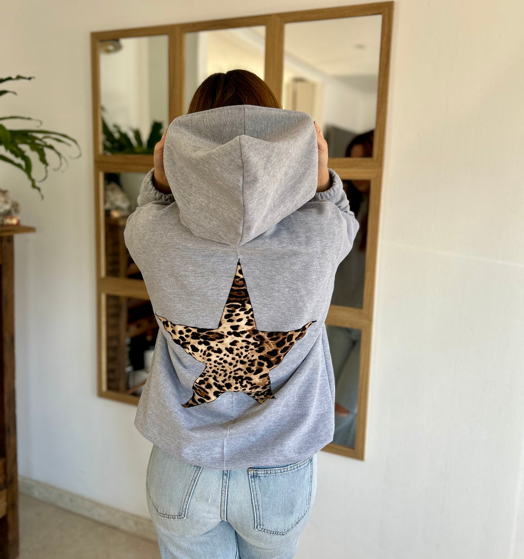 Poleron Oversize Estrella - Color Gris