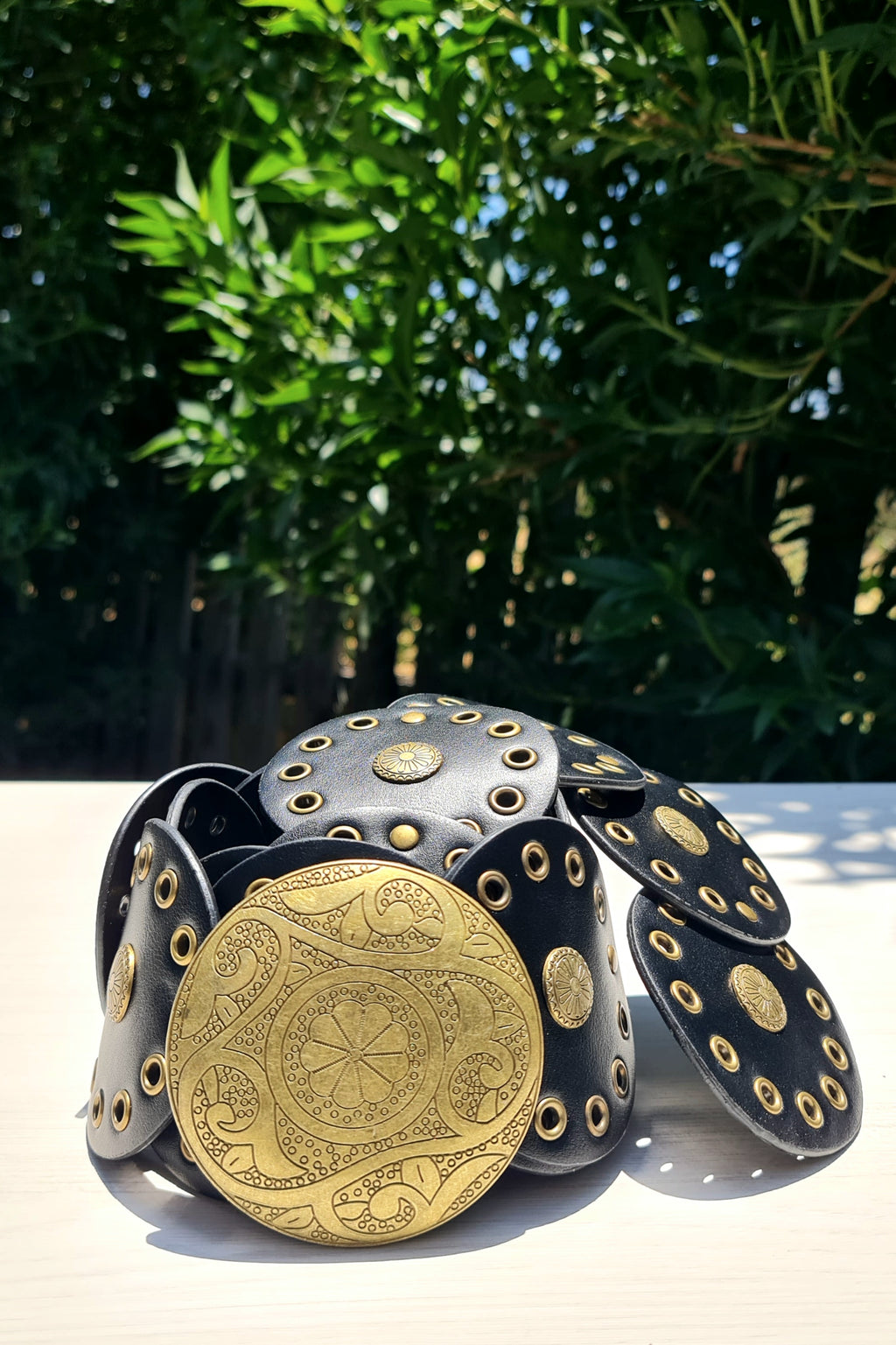 Cinturón Diseño Circular Negro