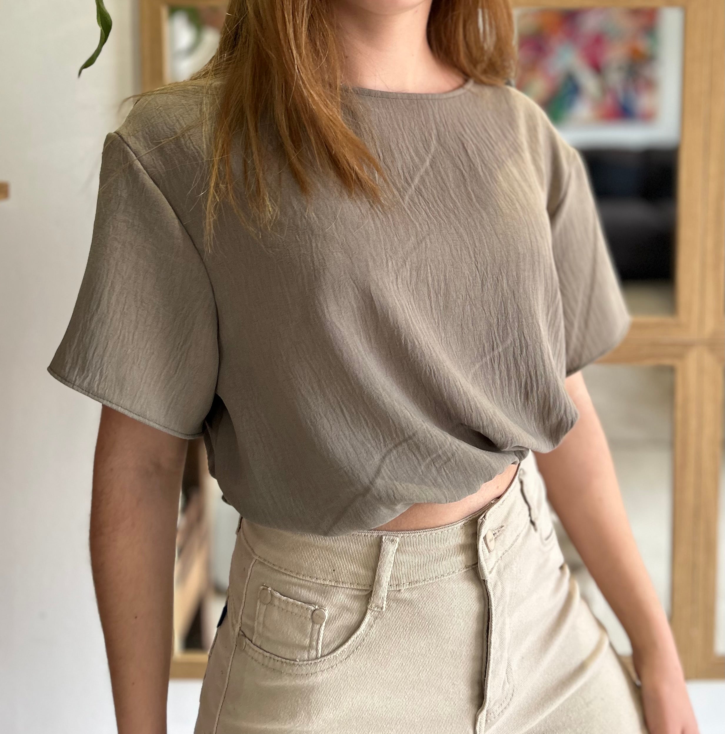 Blusa Crop Margarita - Verde Seco